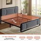 HOMLUX Full Upholstered Platform Storage Bed Frame in Gray, , large