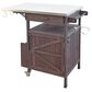 HOMLUX 40.5" Outdoor Kitchen Island with One Drawer in Brown and Stainless Steel, , large