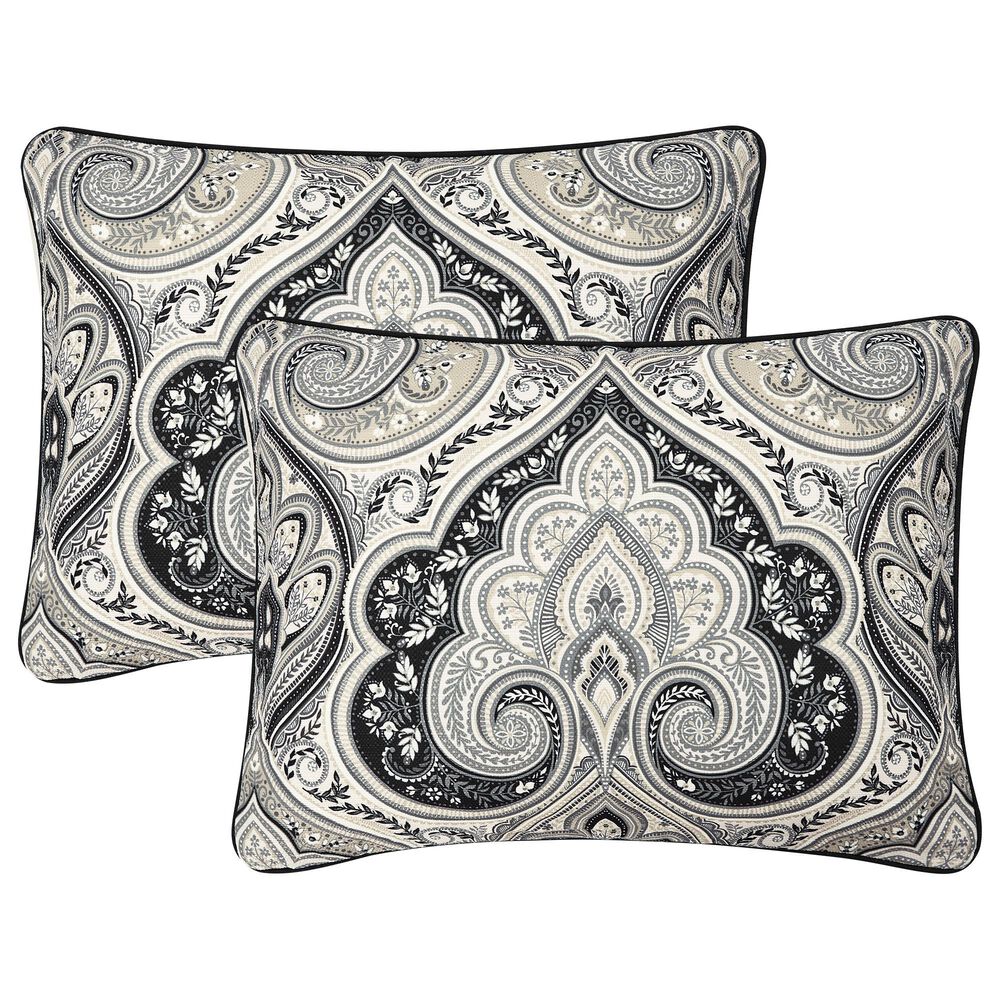Royal Court Messina 3-Piece King/California King Comforter Set in Black, Grey and Silver, , large