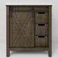 Lexora Home Marsyas 30" Single Bathroom Vanity in Rustic Brown with White Quartz Top and Rectangular Sink, , large