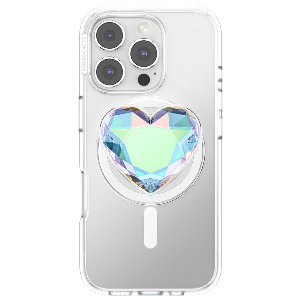 PopSockets MagSafe Circle PopGrip in Iridescent Dichroic Heart, , large