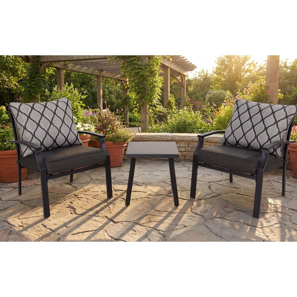 Global Note Collections Devon 3-Piece Chat Set in Ash Grey and Beluga Teardrop, , large