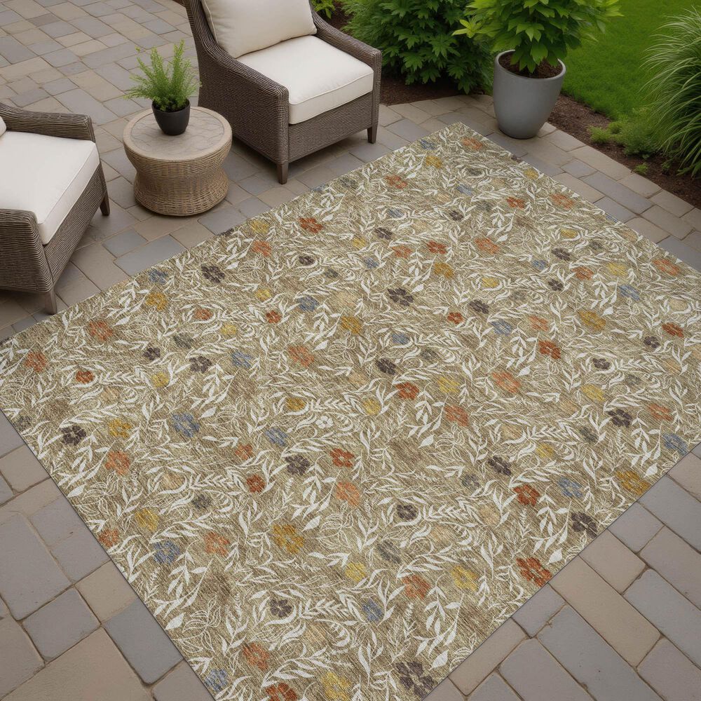 Dalyn Rug Company Soft Essentials Floral Coffee 3' x 5' Indoor/Outdoor Area Rug, , large