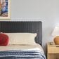 Walker Edison Cama King Platform Bed with Slatted Headboard in Black, , large
