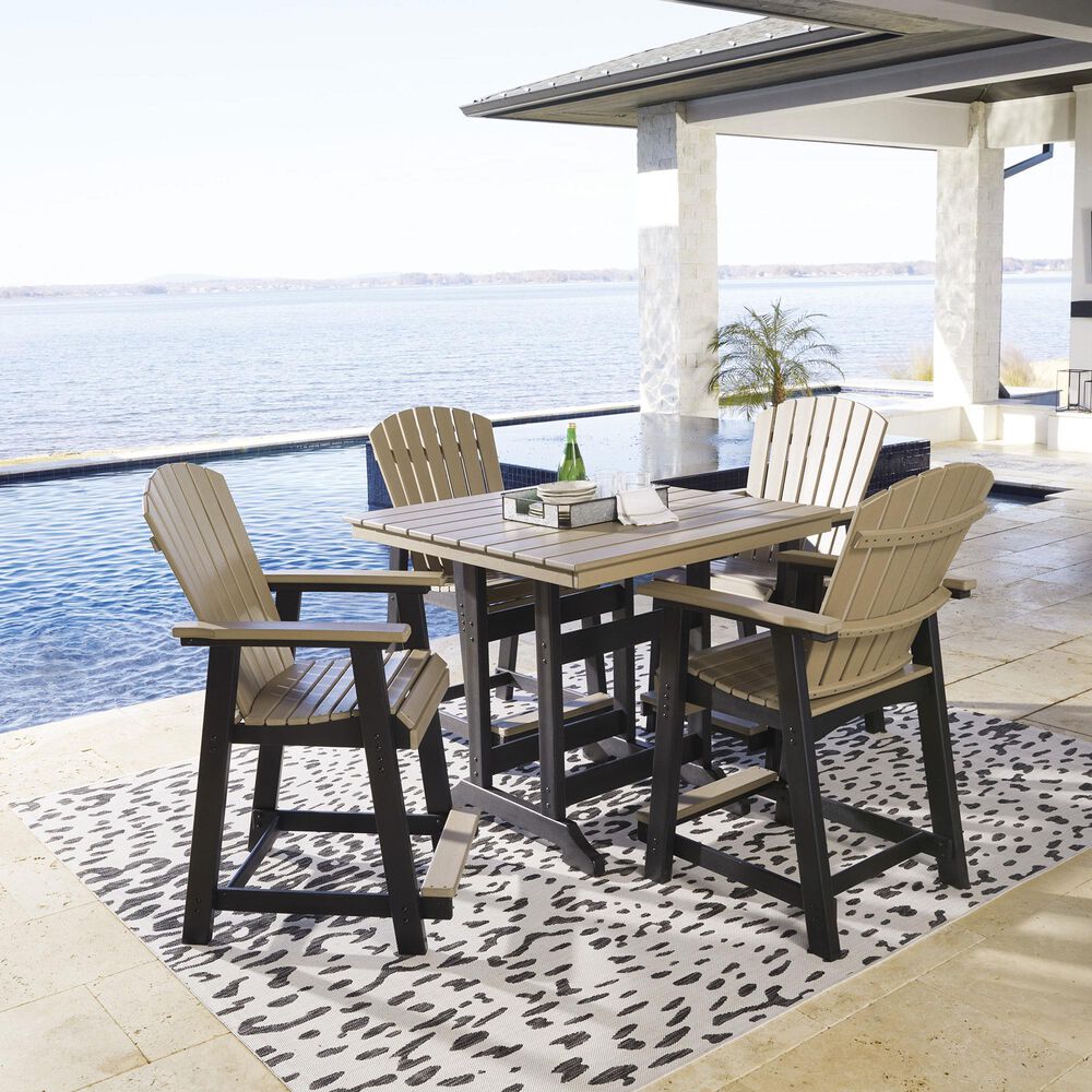 Ashley Fairen Trail Patio Counter Table in Brown and Black, , large