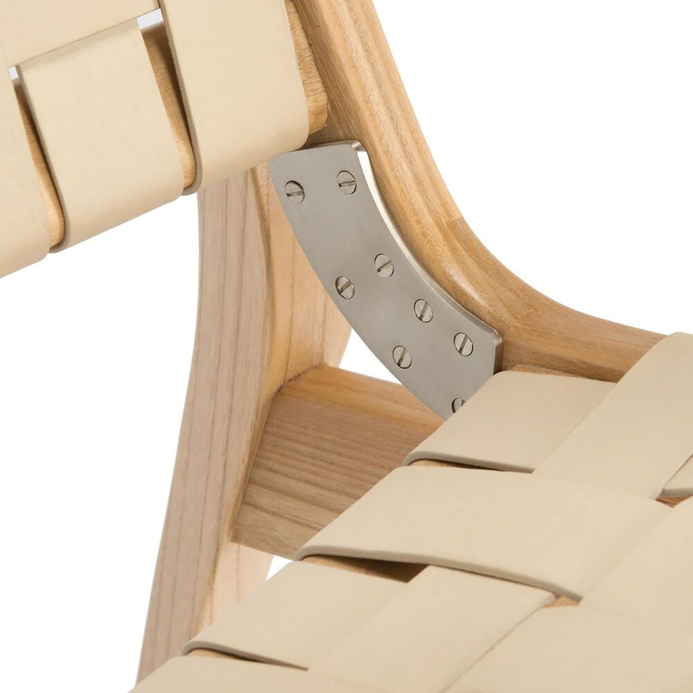 Safavieh Jessica Leather Safari Chair in White, , large