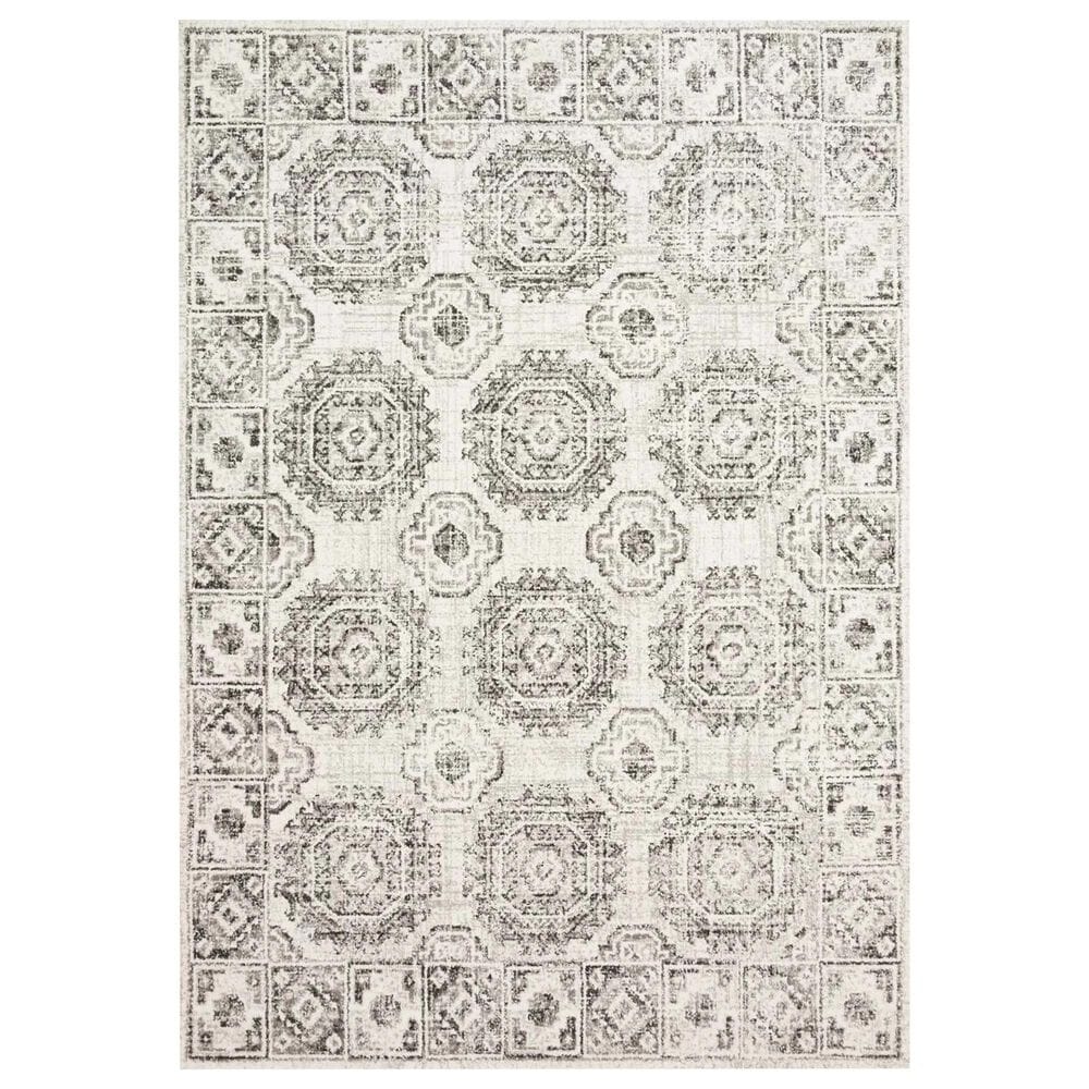 Loloi Joaquin JOA-03 5"3" Round Ivory and Charcoal Area Rug, , large