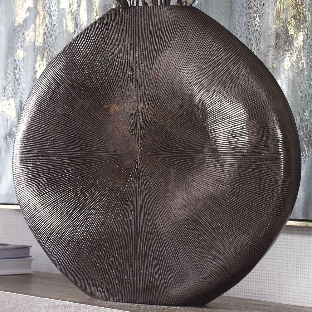 Uttermost Gretchen Vase in Black Nickel, , large
