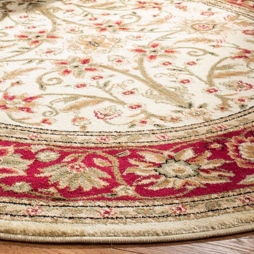 Safavieh Lyndhurst LNH212K 8&#39; Round Ivory and Red Area Rug, , large