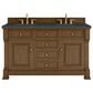 James Martin Vanities Brookfield 60" Double Bathroom Vanity in Honey Oak with 3 cm Charcoal Soapstone Quartz Top and Rectangular Sinks, , large