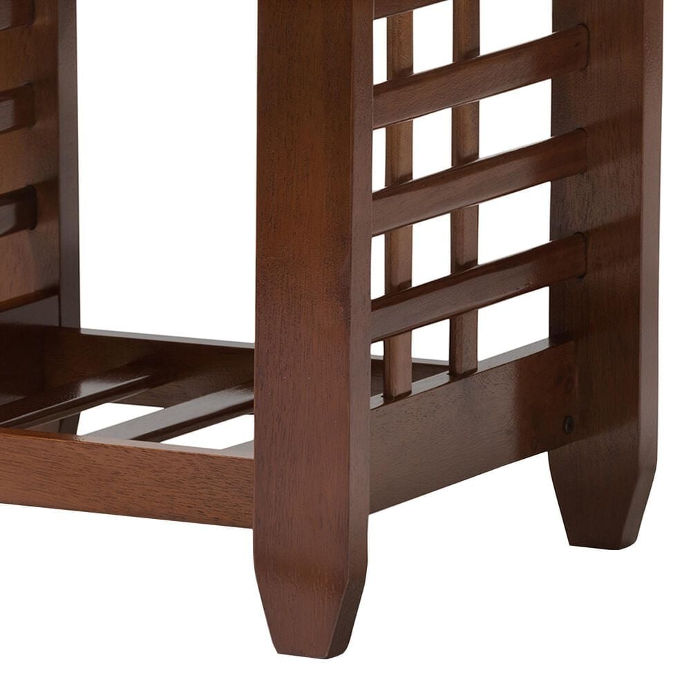 Baxton Studio Larissa End Table in Cherry Brown, , large