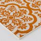 Central Oriental Terrace Tropic Contoy 5" x 7"3" Snow and Tangerine Area Rug, , large