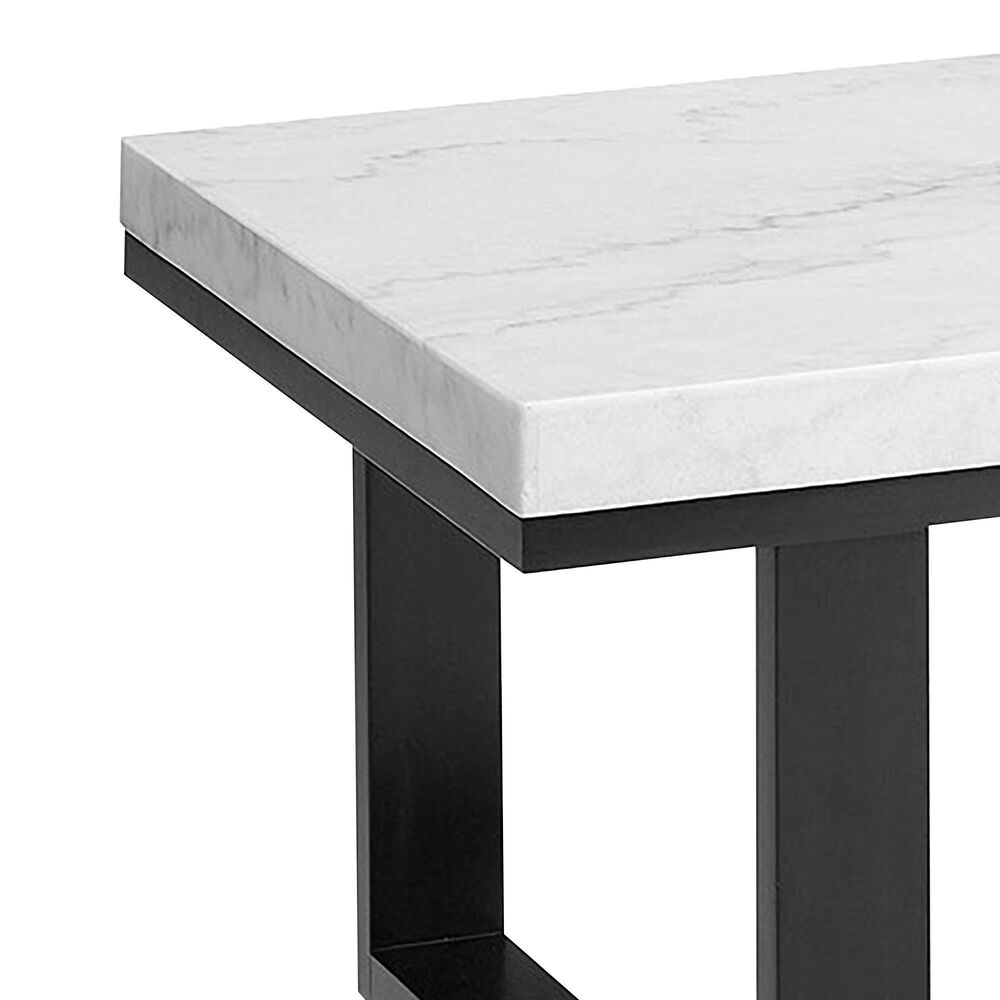 Steve Silver Lucca Cocktail Table in White Marble and Espresso NFM