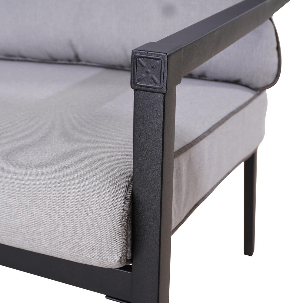 Global Note Collections Raleigh 4-Piece Patio Chat Set in Smoke Grey, , large