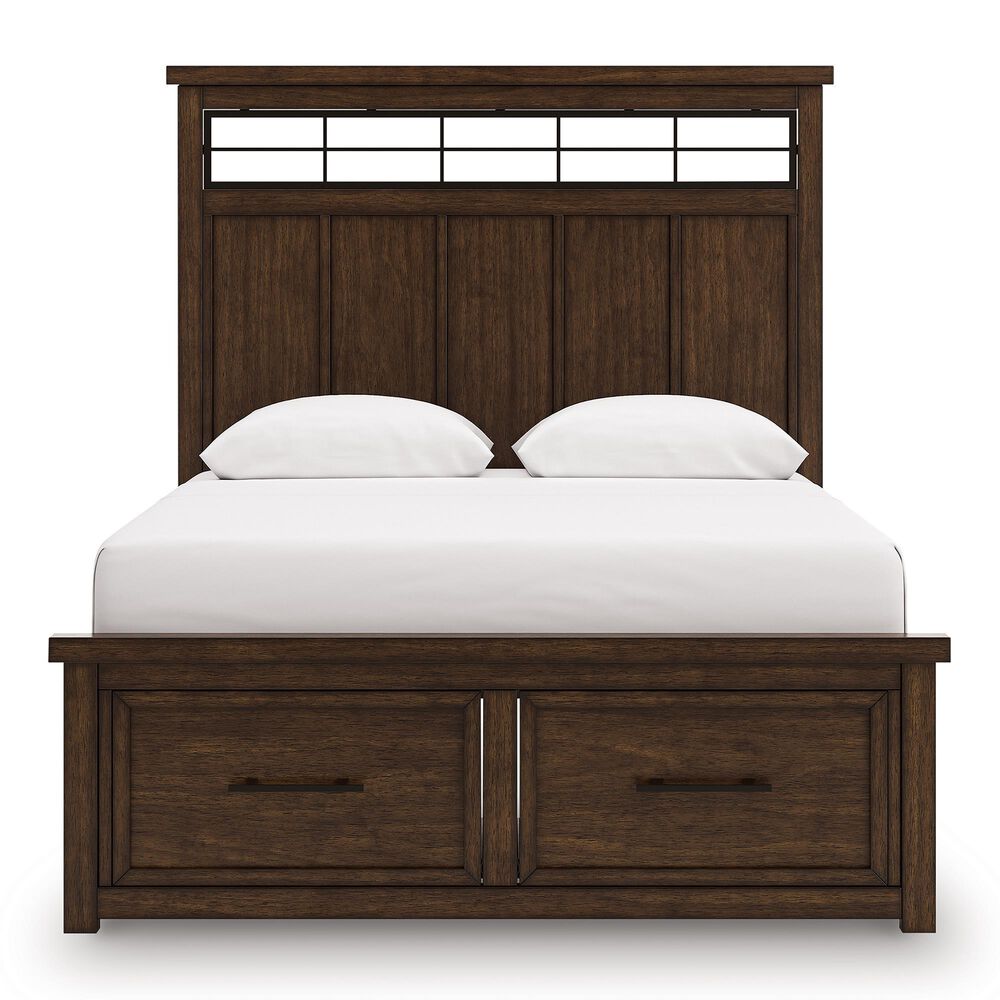 Ashley Taffenbrook Queen Storage Bed in Medium Brown, , large