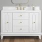 37B Kinsale 48" Single Bathroom Vanity Cabinet in Bright White with White Composite Stone Top and Backsplash, , large