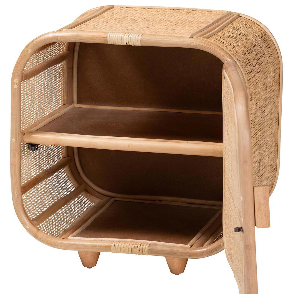 Baxton Studio Keita 2-Shelf Nightstand in Natural, , large