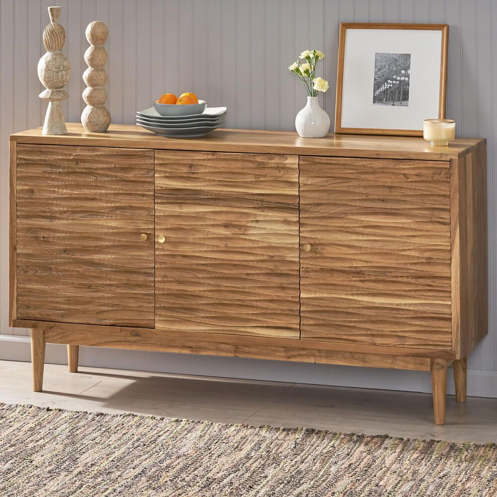 Hearth and Haven 3-Door Sideboard in Natural, , large
