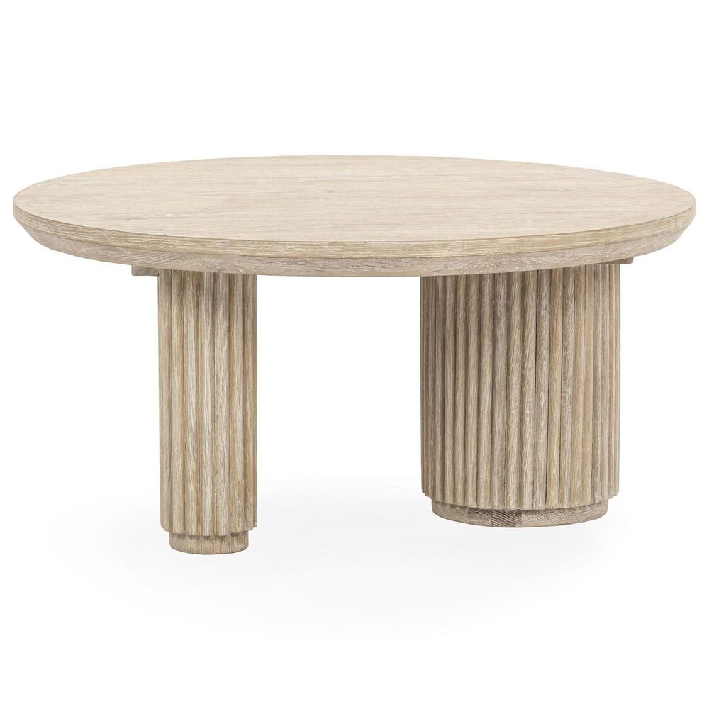Classic Home Vander Round Coffee Table in Cream Washed, , large