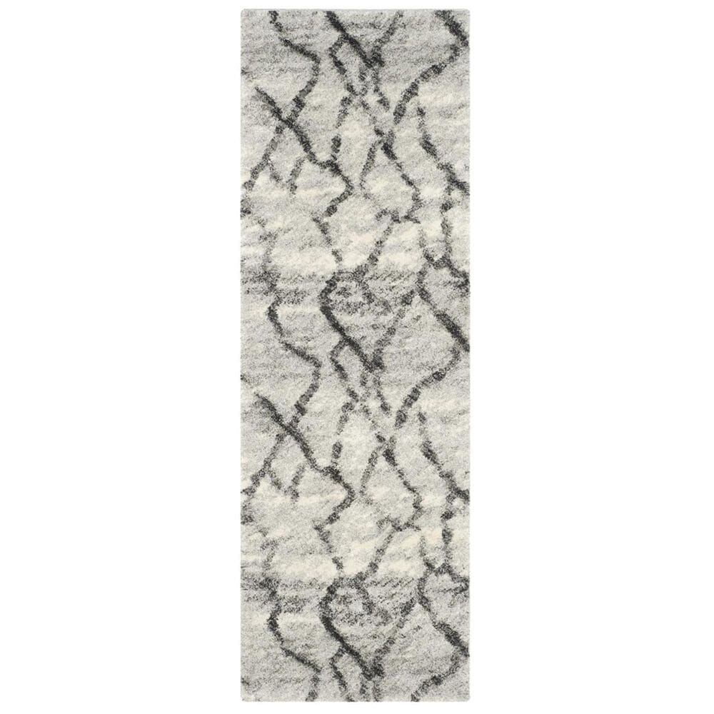 Safavieh Retro RET2144-7990 2"3" x 9" Light Grey and Black Runner, , large