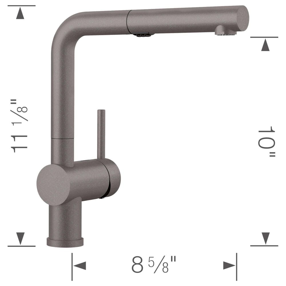 Blanco Linus 1.5 GPM Low-Arc Pull-Out Kitchen Faucet in Metallic Gray, , large
