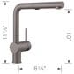 Blanco Linus 1.5 GPM Low-Arc Pull-Out Kitchen Faucet in Metallic Gray, , large