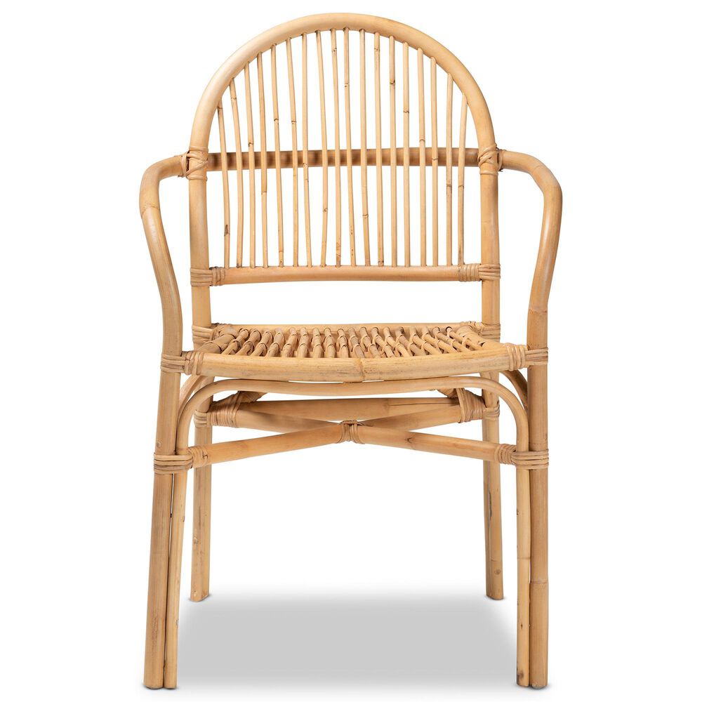 Baxton Studio Tugera Arm Chair in Natural Brown, , large