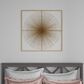 CosmoLiving by Cosmopolitan 36" Square Modern Wall Decor with Starburst Center in Gold, , large