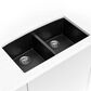 MS International 32.5" 50/50 Undermount Double Bowl Kitchen Sink in Matte Black, , large