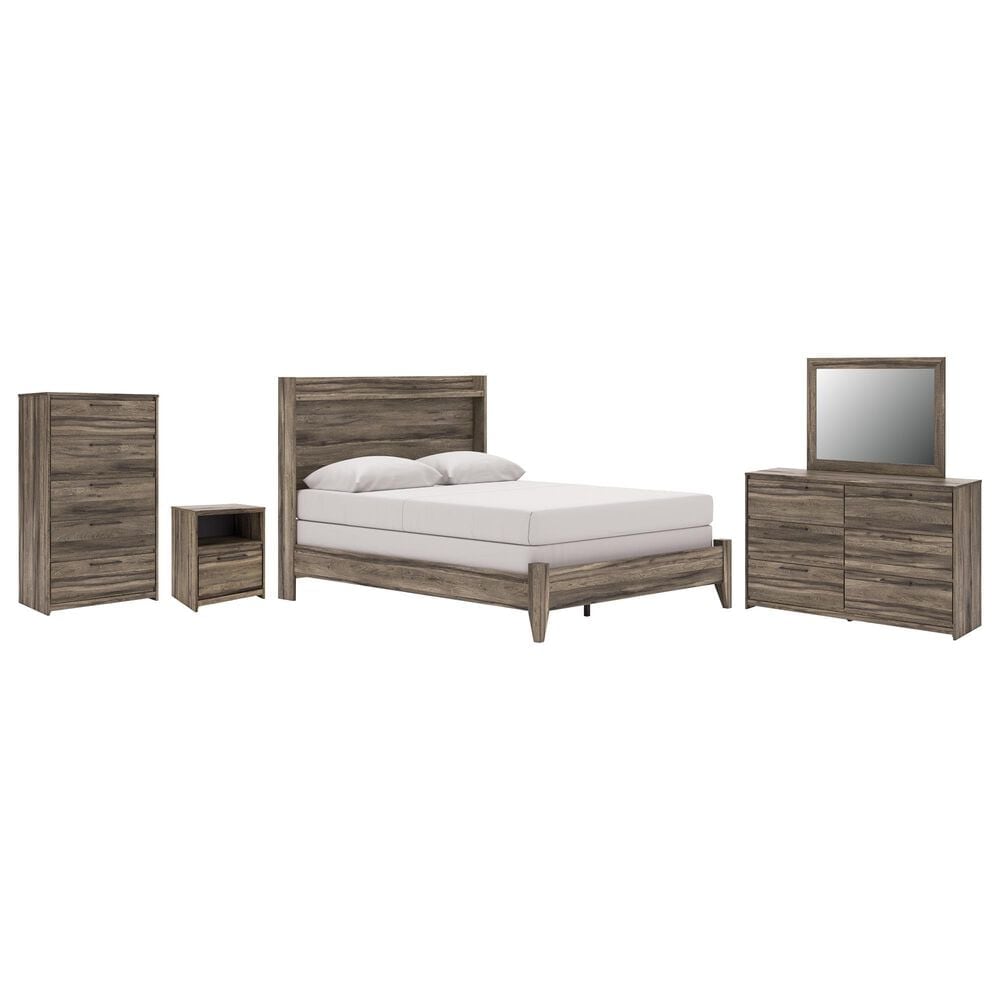 Ashley Elbrim 5-Piece Queen Bedroom Set in Brown with LED and USB Ports, , large