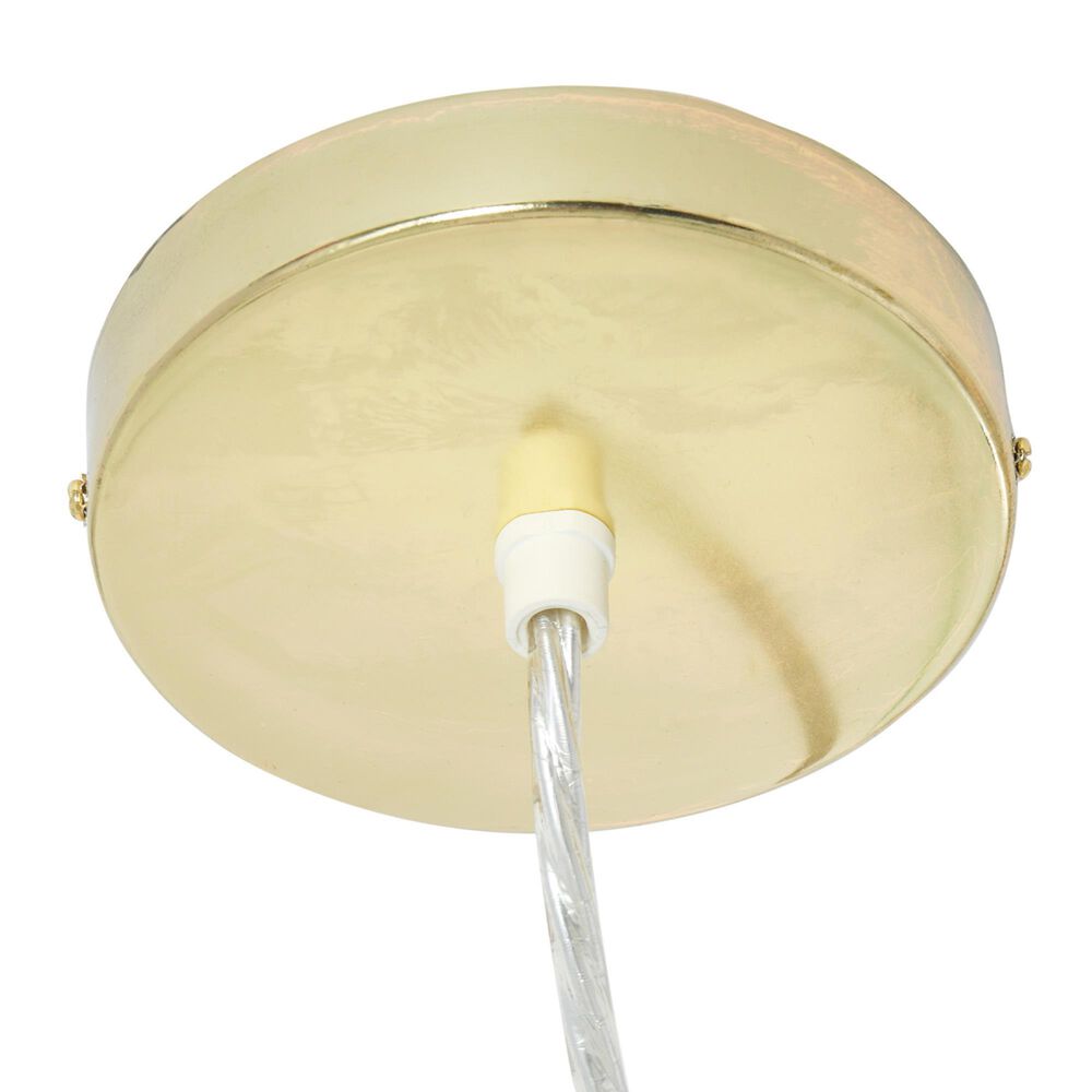 Creative Coop Simone 14" Pendant with Pearly White Shade in Antique Gold, , large