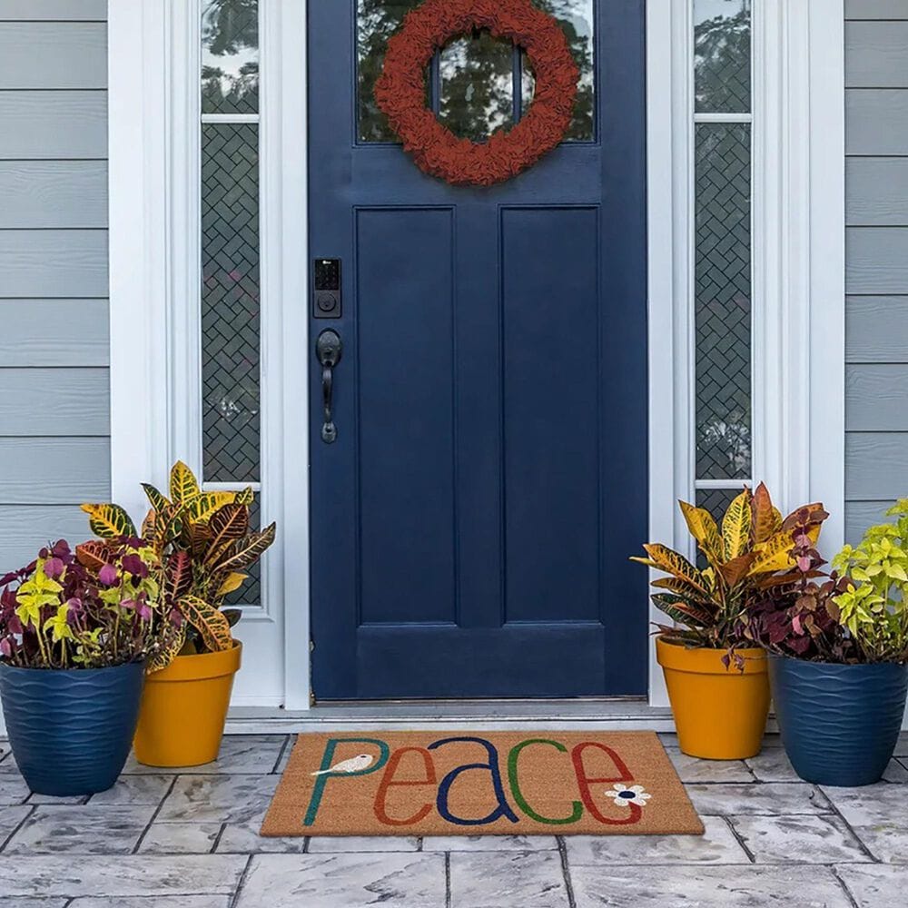 Trans-Ocean Import Natura Peace 2&#39; x 3&#39; Natural Indoor/Outdoor Door Mat, , large