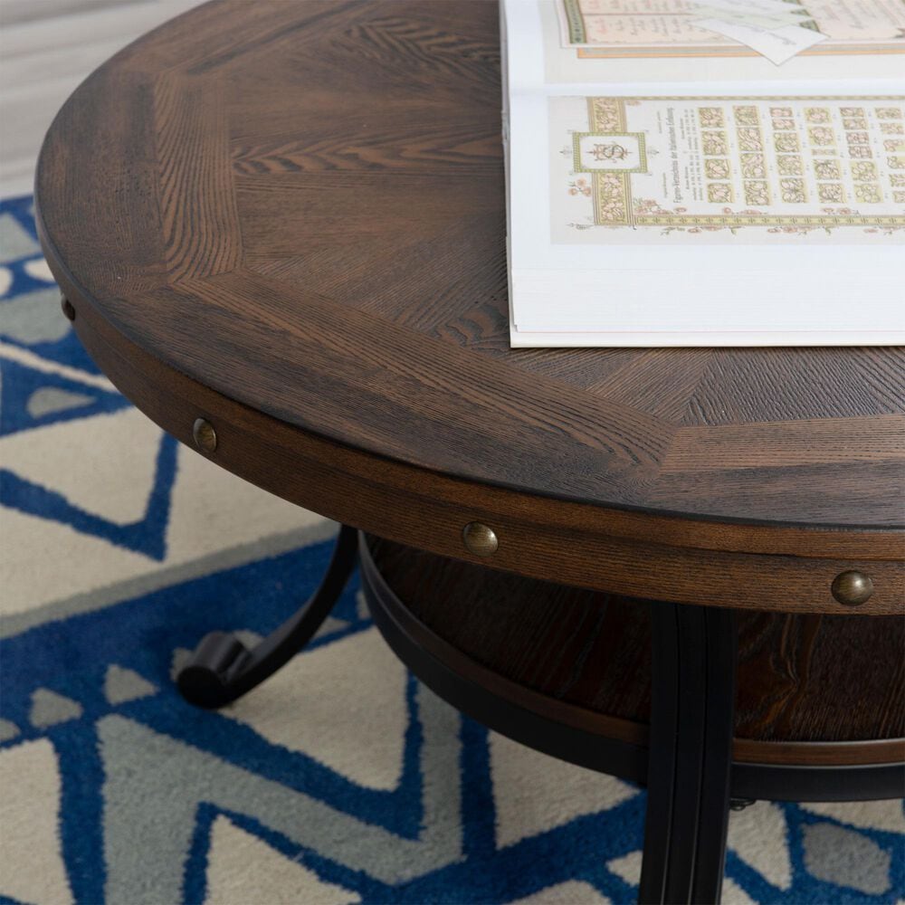 Linon Home Decor Franklin Cocktail Table in Umber Brown and Black, , large