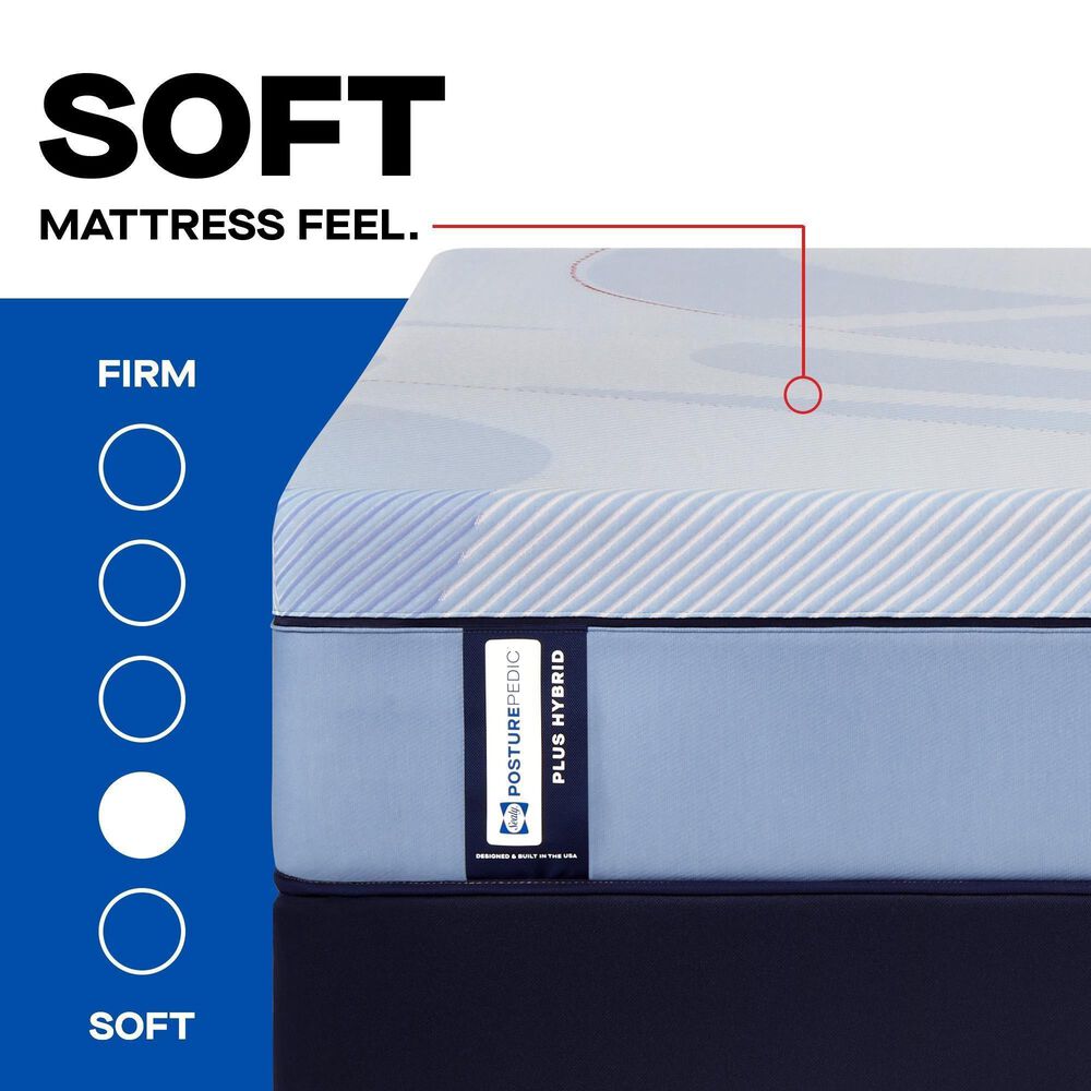 Sealy Posturepedic Plus Newgard Soft Hybrid Queen Mattress with Ease 4.0 Adjustable Base, , large