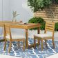 Hearth and Haven Outdoor Armless Dining Chair with Natural Frame in Beige (Set of 2), , large