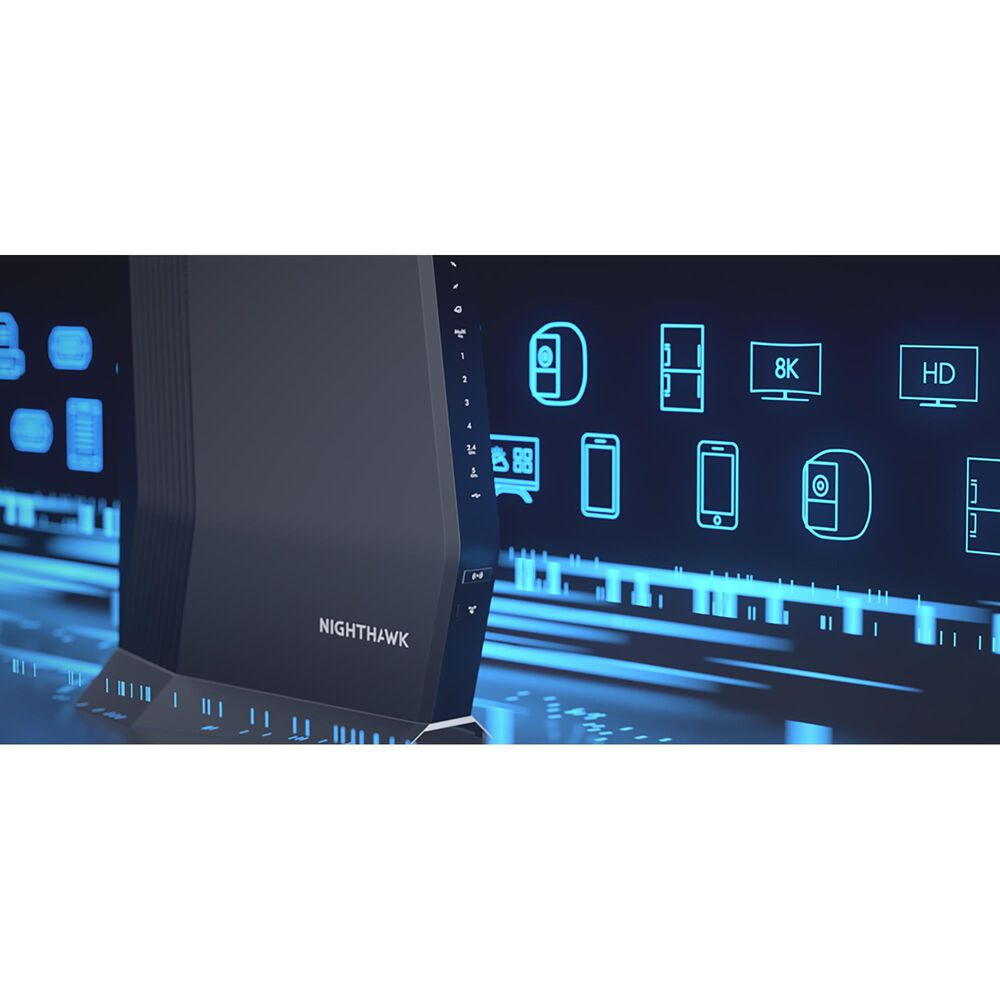 NETGEAR Nighthawk AX8 8-Stream Wi-Fi 6 Cable Modem Router in Black, , large