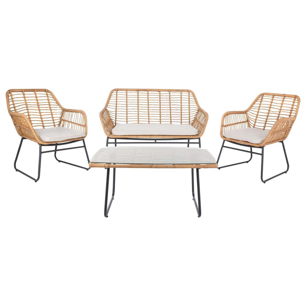 Safavieh Lanty 4-Piece Patio Living Set in Beige, , large