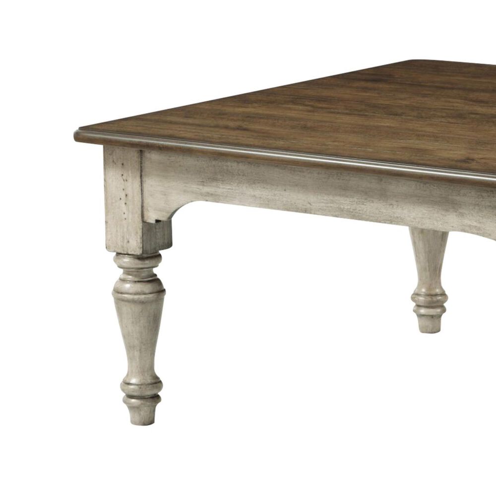 Flexsteel Plymouth Square Cocktail Table in Distressed Gray and White, , large