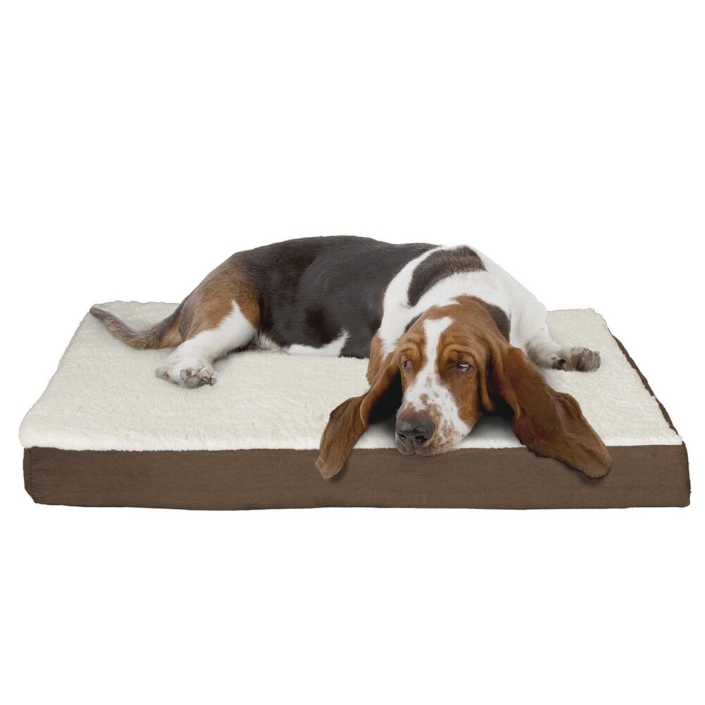 Timberlake Petmaker Medium Orthopedic Sherpa Top Pet Bed in Brown, , large