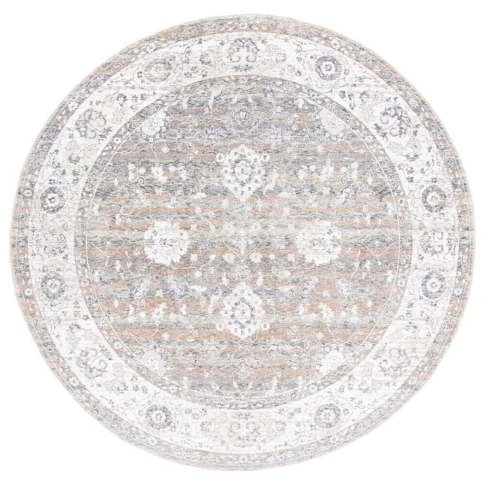 Safavieh Webster WBS326G 5" Round Grey and Beige Area Rug, , large