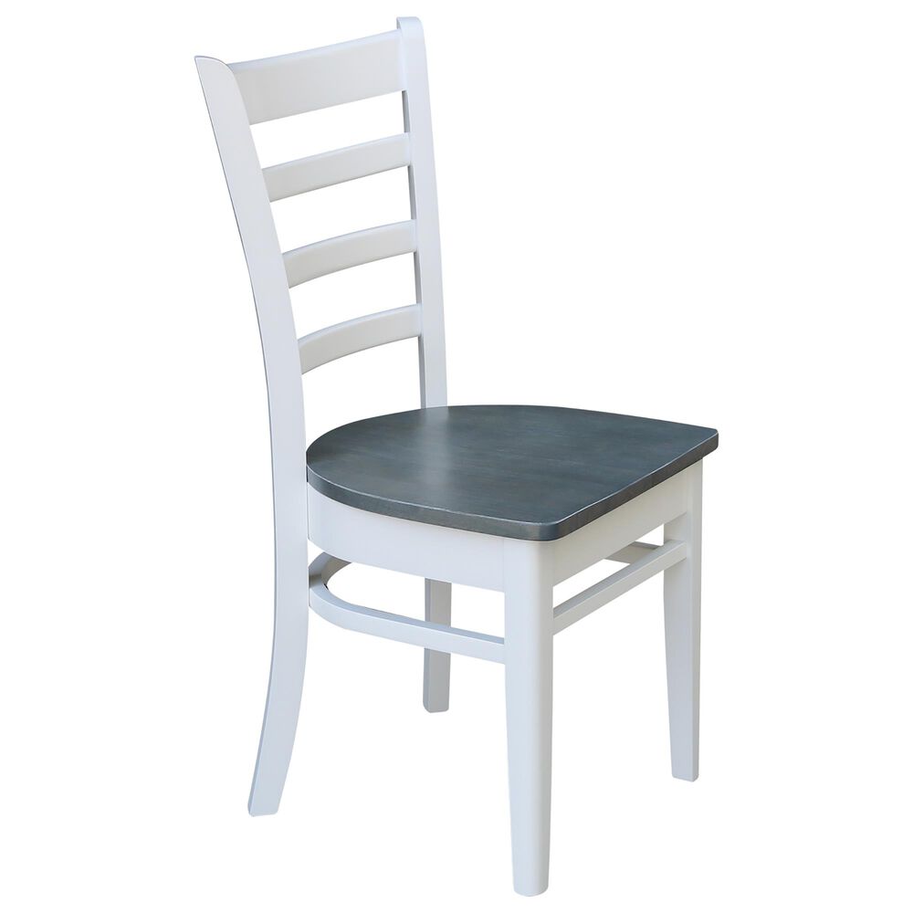 International Concepts Modern Farmhouse Solid Wood Emily 3-Piece Dining Set in White/Heather Gray, , large