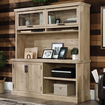 Sauder Aspen Post Credenza Desk with Hutch in Prime Oak, , large
