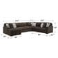 Ashley Midnight-Madness 4-Piece Left Facing Sectional with Chaise in Chocolate, , large