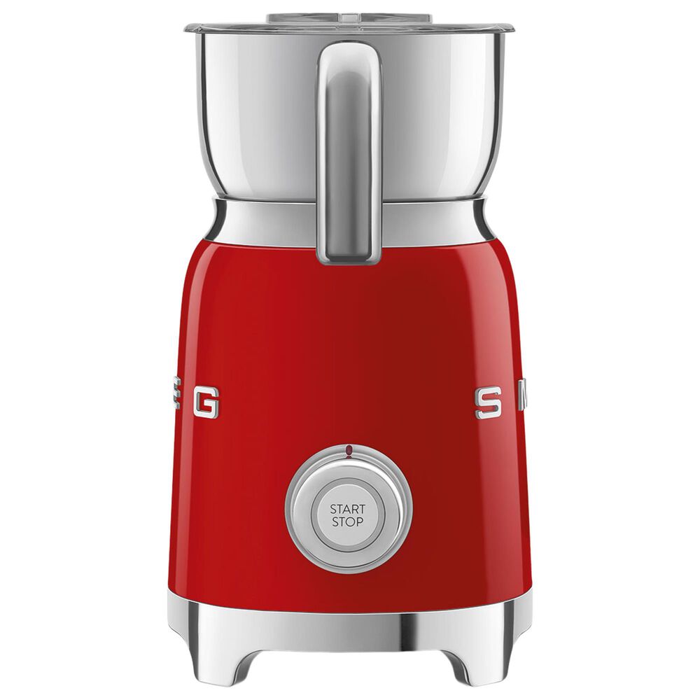 Smeg 20 Oz Retro Style Milk Frother in Red and Polished Chrome, , large
