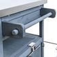 HOMLUX 40.5" Outdoor Kitchen Island with One Drawer in Blue Grey and Stainless Steel, , large