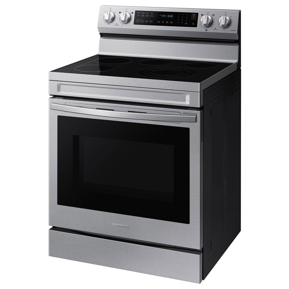 Samsung 2-Piece Kitchen Package with 6.3 Cu. Ft. Convection Freestanding Electric Range and Bespoke 2.1 Cu. Ft. Fingerprint Resistant Over-the-Range Microwave in Stainless Steel, , large