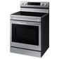 Samsung 2-Piece Kitchen Package with 6.3 Cu. Ft. Convection Freestanding Electric Range and Bespoke 2.1 Cu. Ft. Fingerprint Resistant Over-the-Range Microwave in Stainless Steel, , large