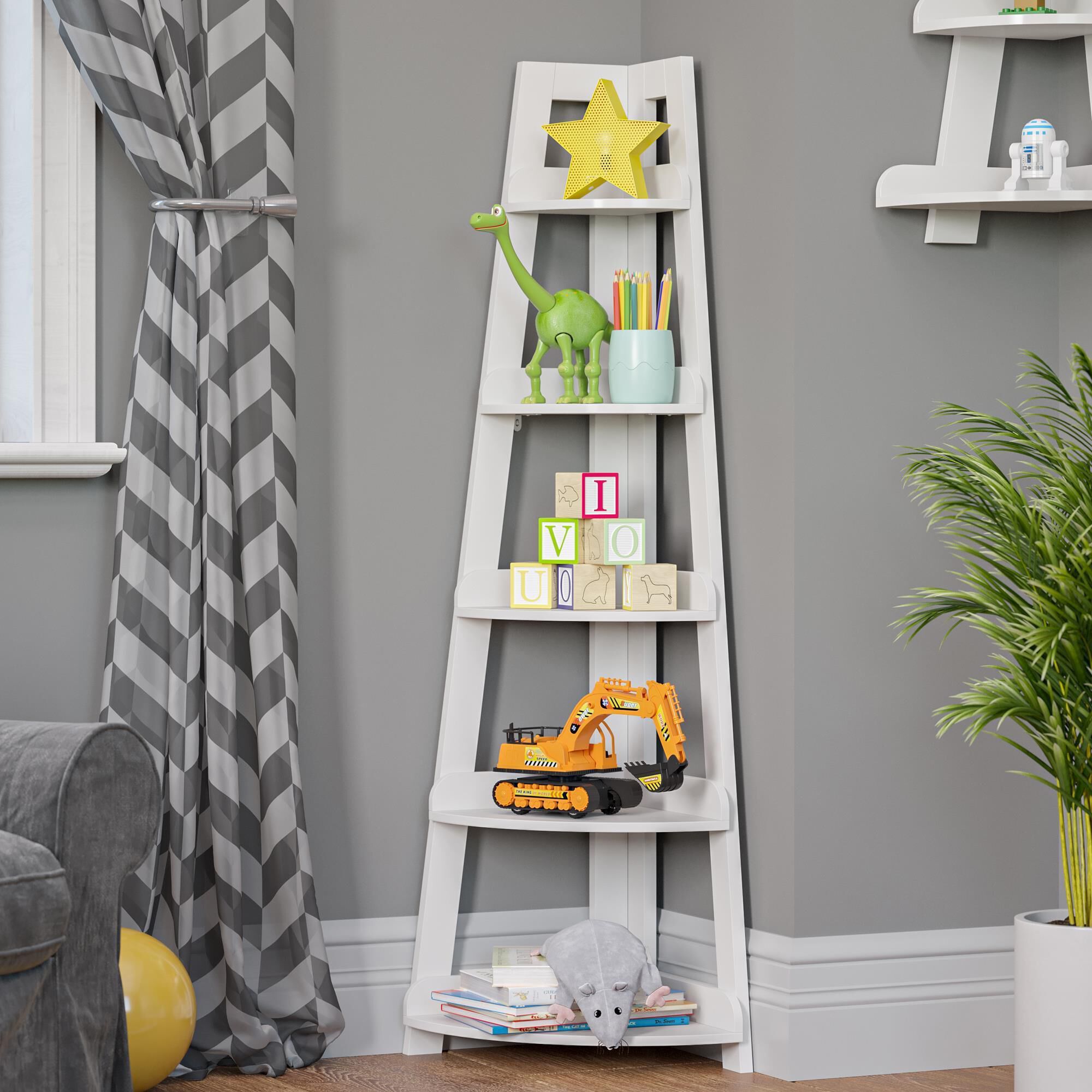 Large corner ladder on sale shelf