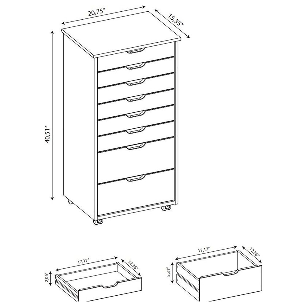 Linden Boulevard Rudy 8-Drawer Tall Rolling Storage Cart in ...