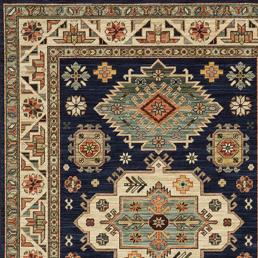 Oriental Weavers Lilihan Medallion Border 2&#39; x 3&#39; Navy Area Rug, , large